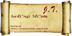 Jurányi Tünde névjegykártya